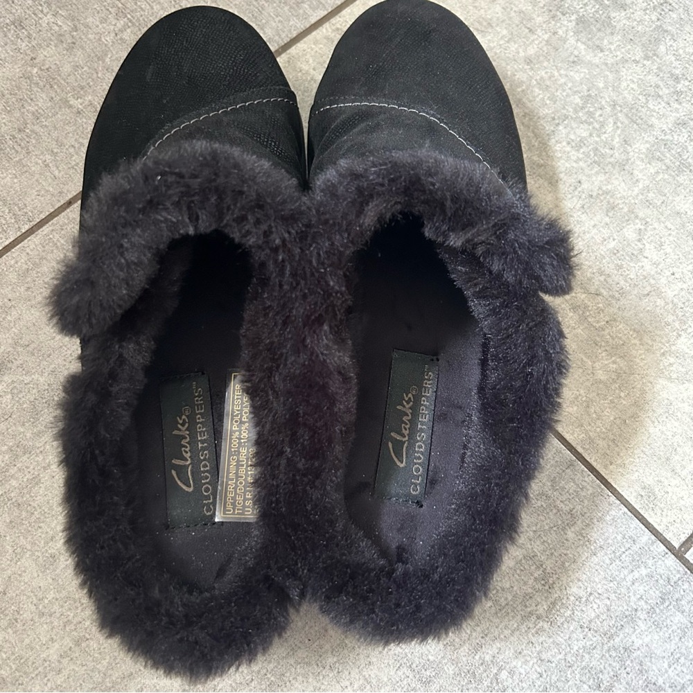 Clark’s Cloudsteppers faux fur lined Breeze Myth mules 9.5 - Picture 3 of 5